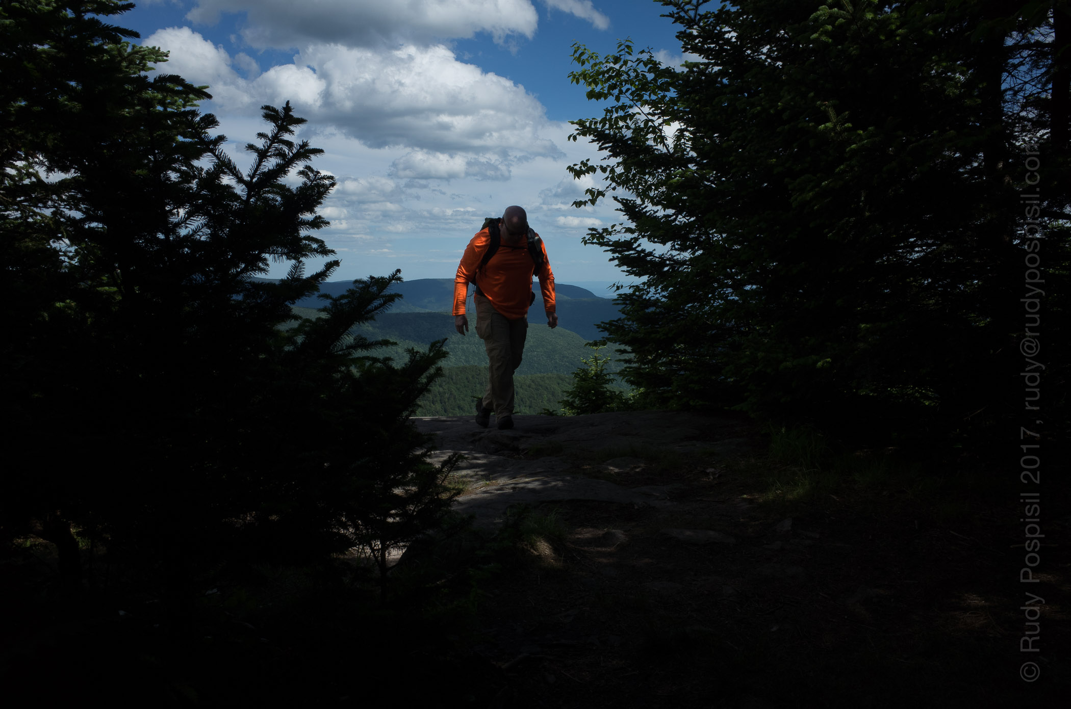 Leaving Buck Ridge Lookout on West Kill Mountain in the Catskill Mountain Range in upstate New York.